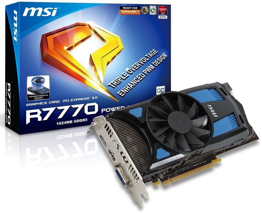 Видеокарта MSI PCI-E Radeon HD7770 1GB DDR5 (R7770 Power Edition 1GD5 ...