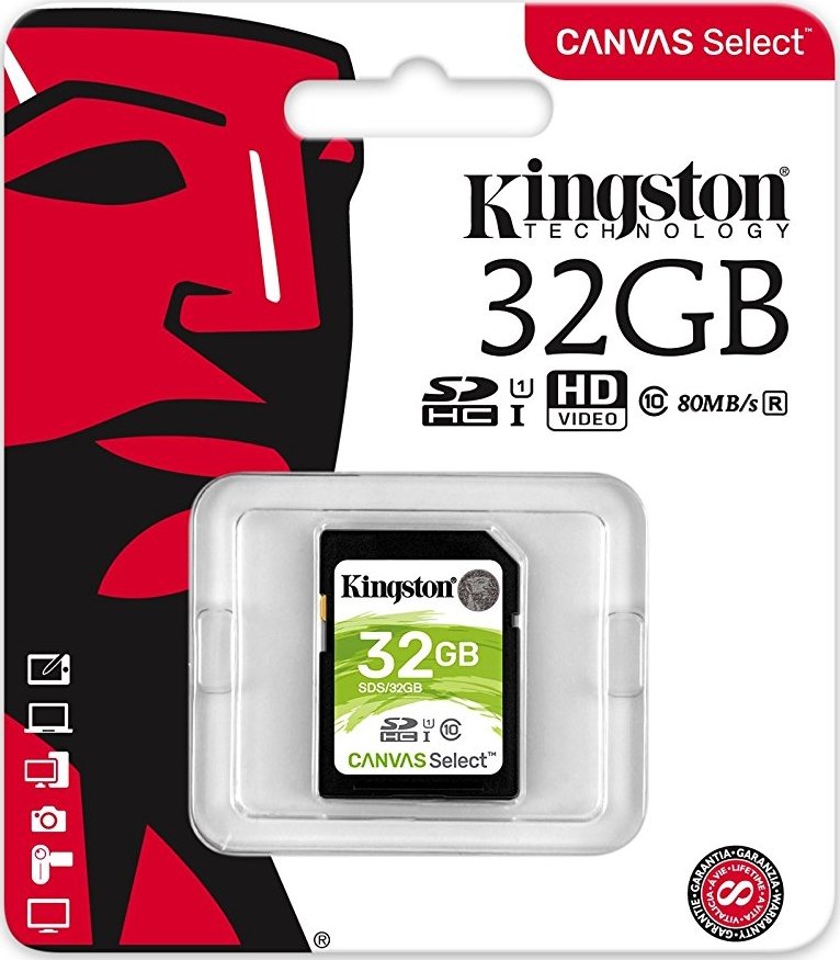 Карта памяти SDHC 32GB Kingston Canvas Select C10 UHS-I (SDS/32GB ...