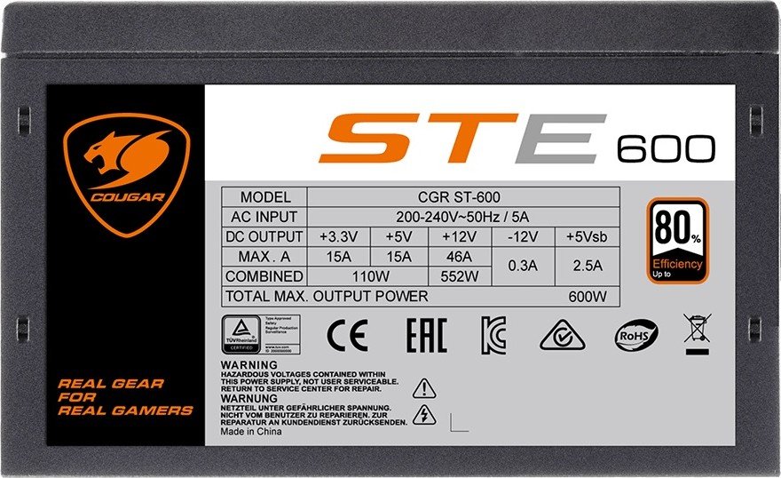Блок питания 600W Cougar STE (STE600) купить | Elmir - цена, отзывы ...