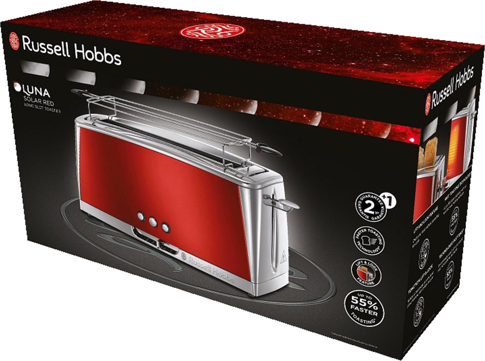 Тостер Russell Hobbs 2325056 Luna Solar Red купить ELMIR цена