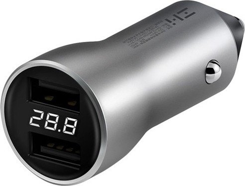 Автомобильное З/У ZMI Car Charger with Display Silver (AP621