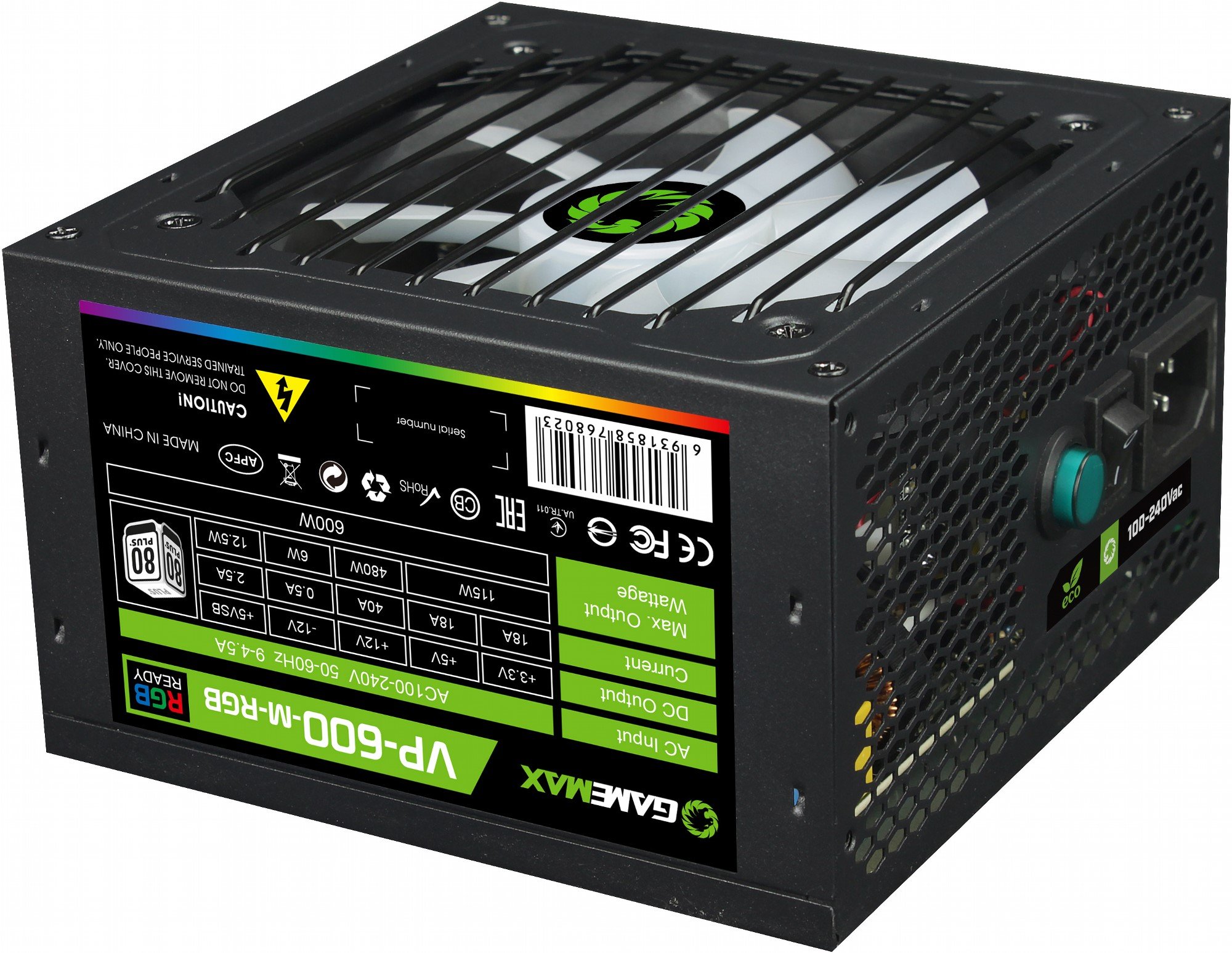 Блок питания 600W Gamemax VP-600-M-RGB купить | Elmir - цена, отзывы ...