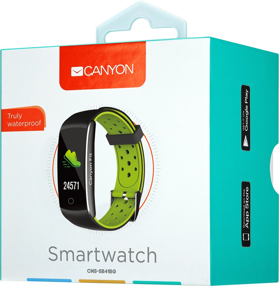 Фитнес браслет Canyon CNS-SB41BG Black/Green купить | ELMIR - цена ...