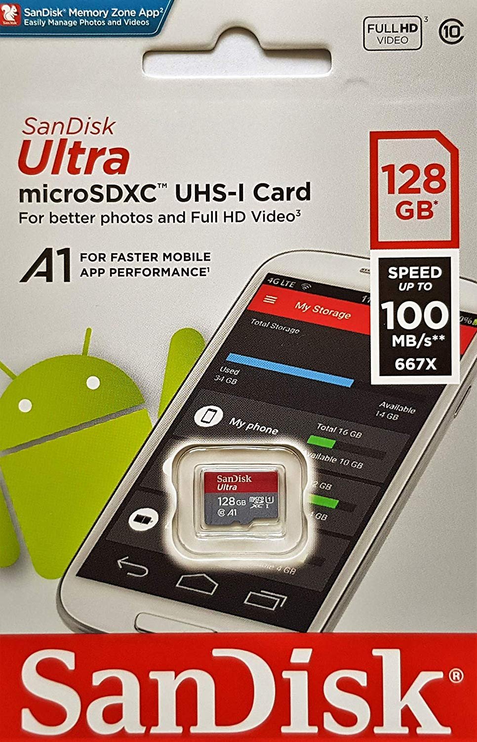 Карта памяти micro SDXC 128GB SanDisk Ultra UHS-I A1 C10 (SDSQUAR-128G ...