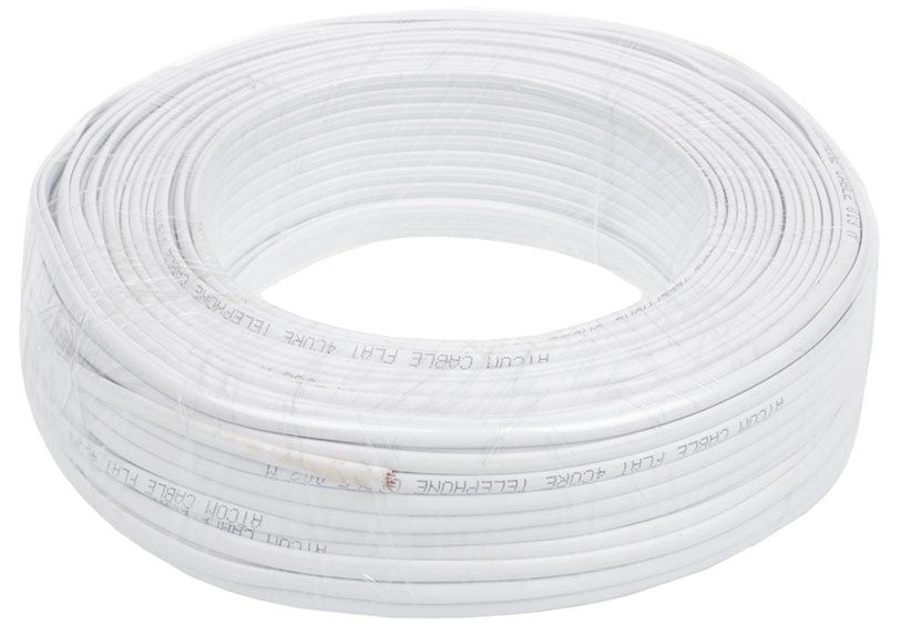 Телефонный кабель ATcom 4-x жильный 26awg CCS 100 м бухта белый (10121 ...