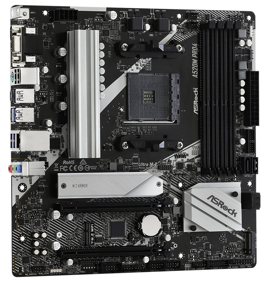 Материнская плата ASRock A520M Pro4 s-AM4 A520 купить | Elmir - цена ...