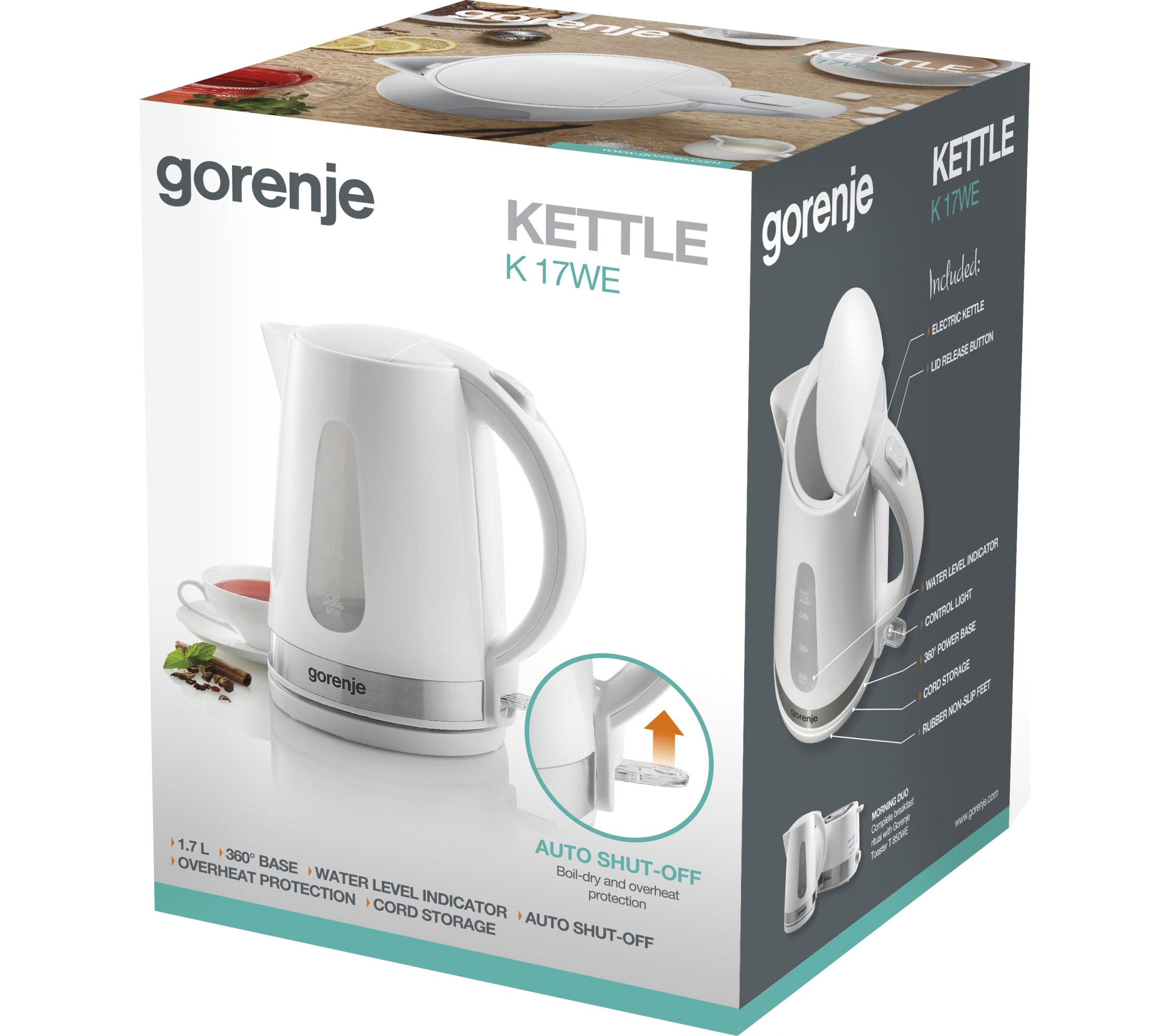 Чайник Gorenje K17WE - уценка (201031) купить | ELMIR - цена, отзывы ...