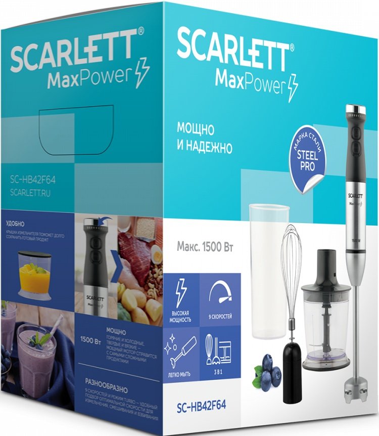 Блендер Scarlett SC-HB42F64 купить | ELMIR - цена, отзывы, характеристики