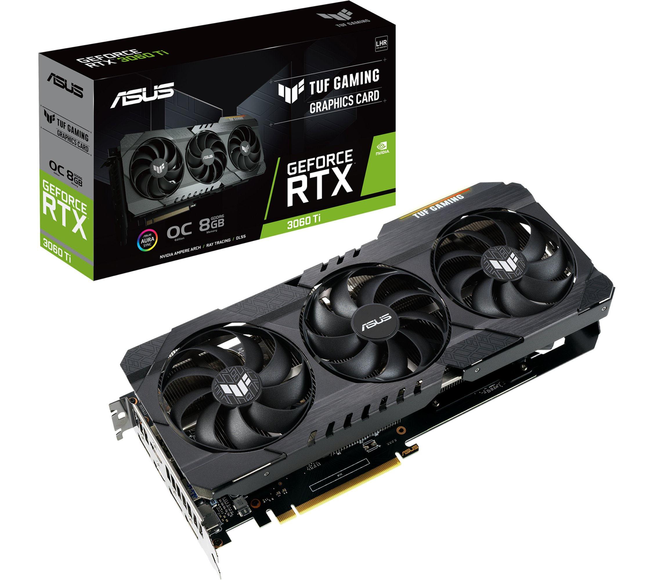 Видеокарта Asus PCI-E GeForce RTX3060 Ti LHR 8GB DDR6 (TUF-RTX3060TI ...