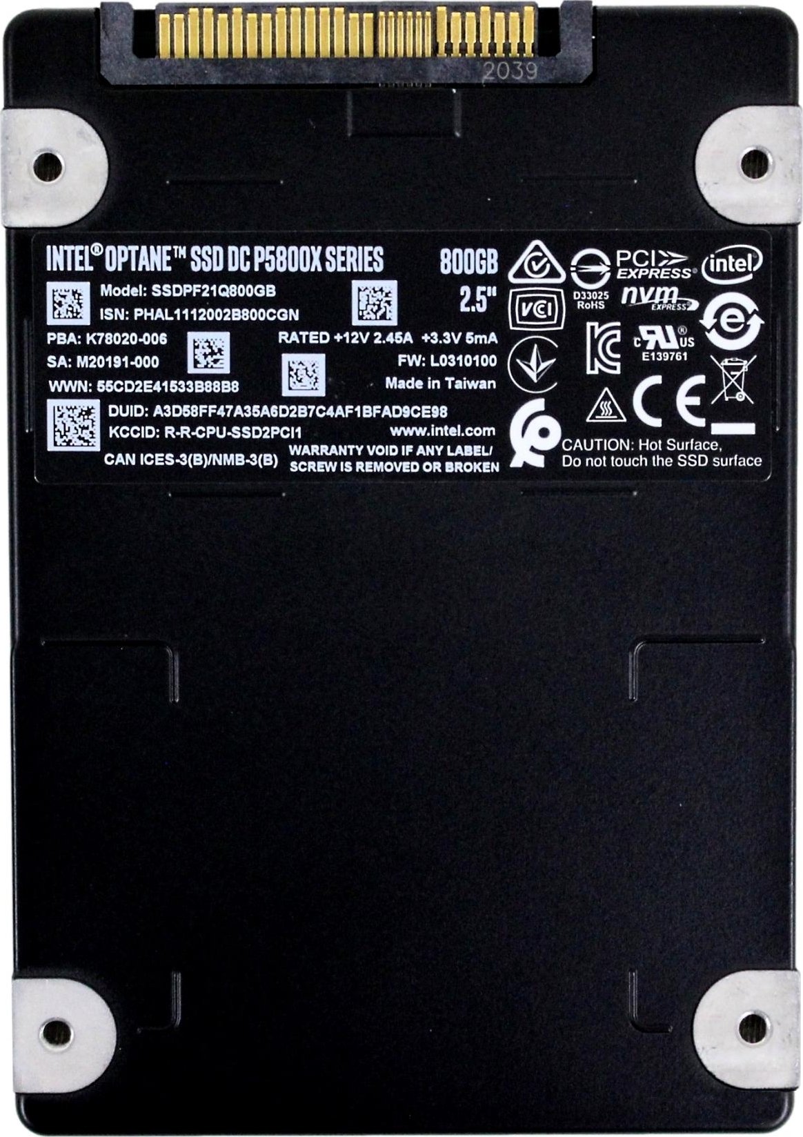 Intel Optane Ssd Dc P5800x Ssdpf21q800gb01 SSD-накопитель 800GB