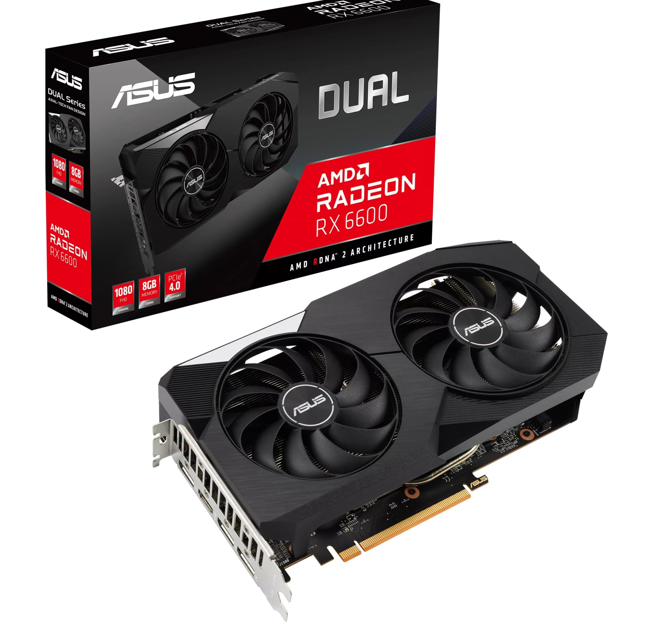 Видеокарта Asus PCI-E Radeon RX 6600 8GB DDR6 (DUAL-RX6600-8G