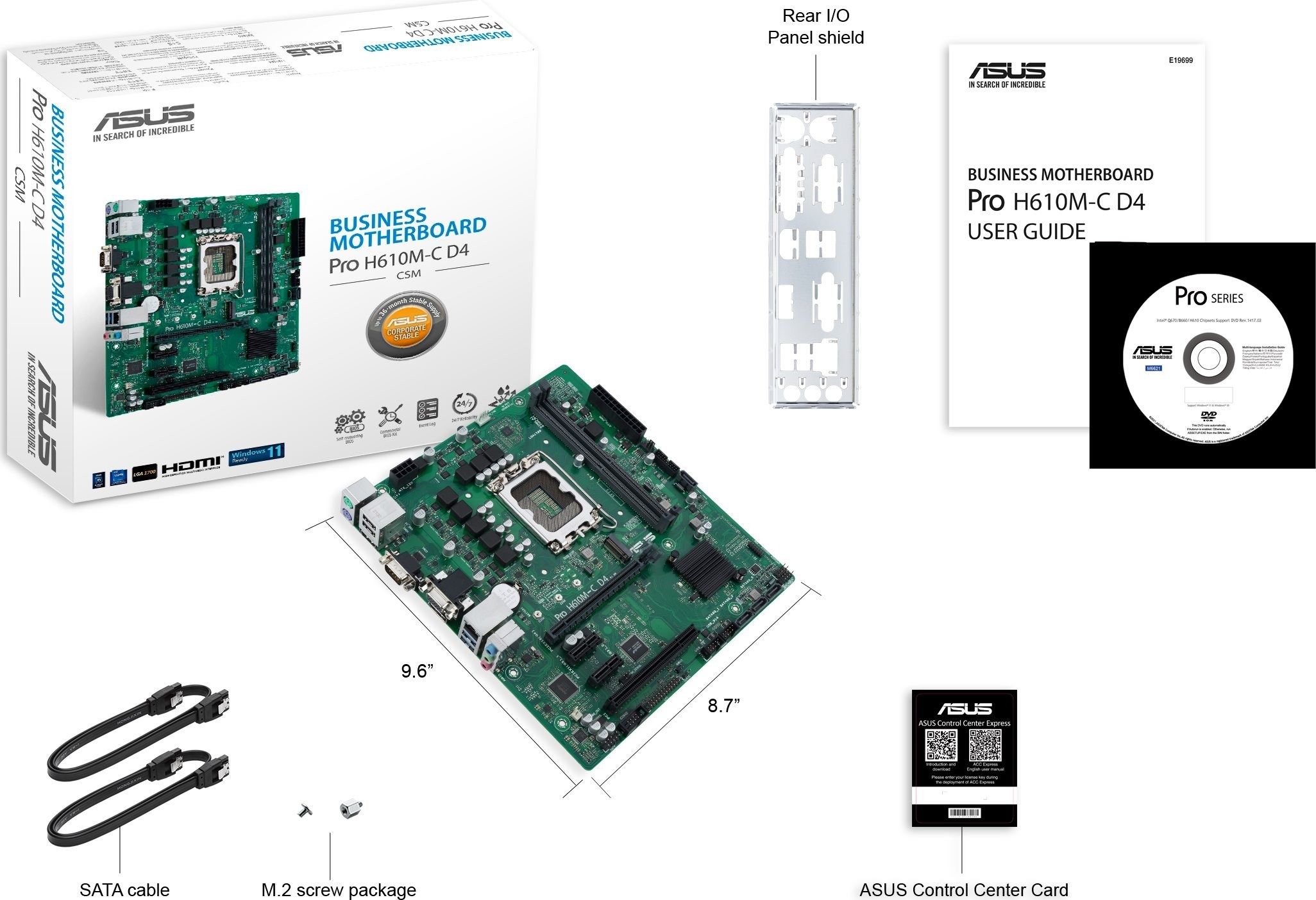 Материнская плата Asus Pro H610M-C-CSM s-1700 H610 купить | Elmir ...