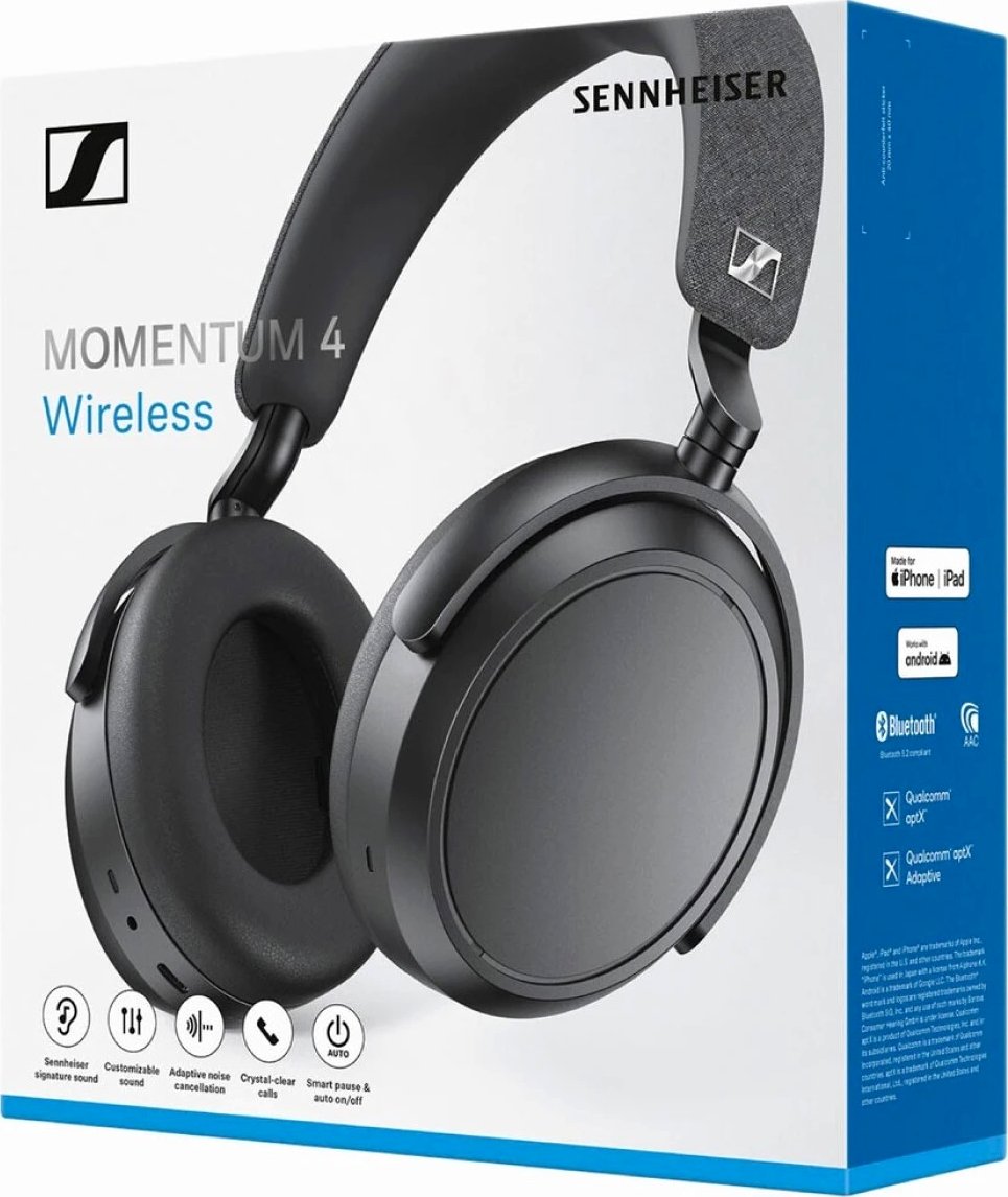 Sennheiser Momentum 4 Wireless ブラック Наушники Sennheiser Momentum 4 Wireless Black купить | ELMIR