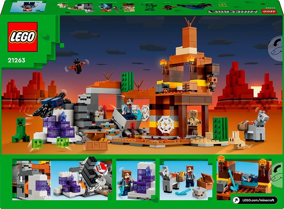 マイクラ Конструктор LEGO Minecraft Занедбана шахта в безплідних землях