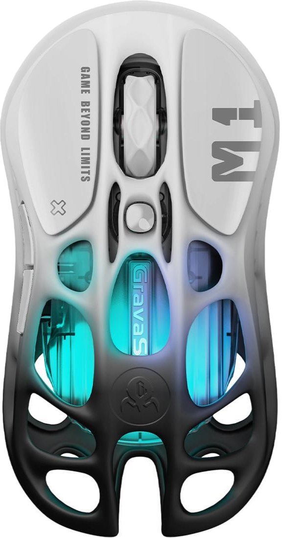 Мышь GravaStar Mercury M1 Pro BT/WL/USB-A RGB Black/White