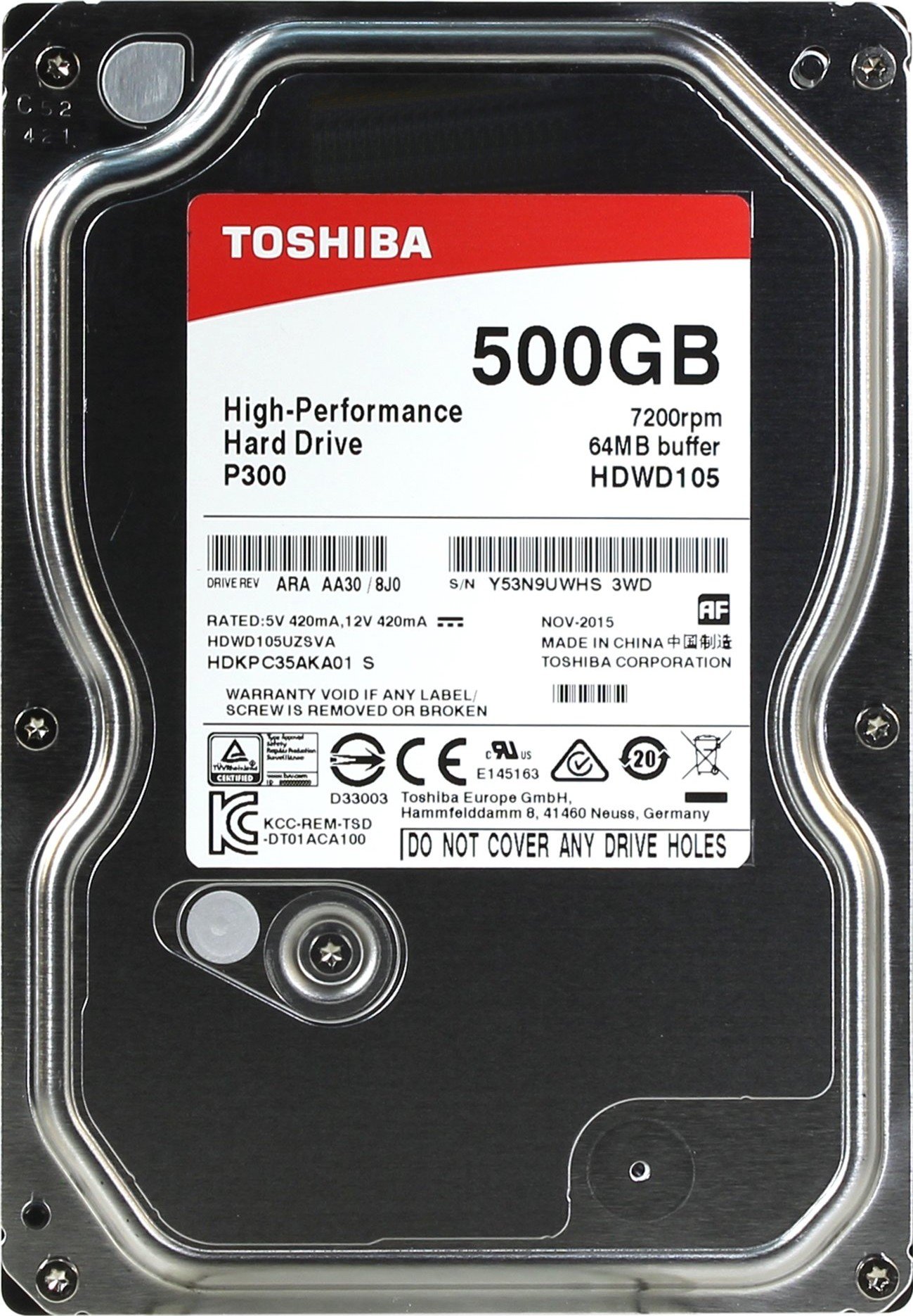 Жесткий диск 3.5" SATA 500GB Toshiba (HDWD105UZSVA) купить | Elmir ...
