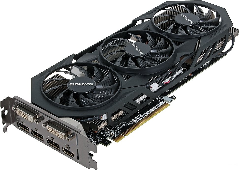 Видеокарта GigaByte PCI-E GeForce GTX970 4GB DDR5 (GV-N970WF3OC-4GD ...