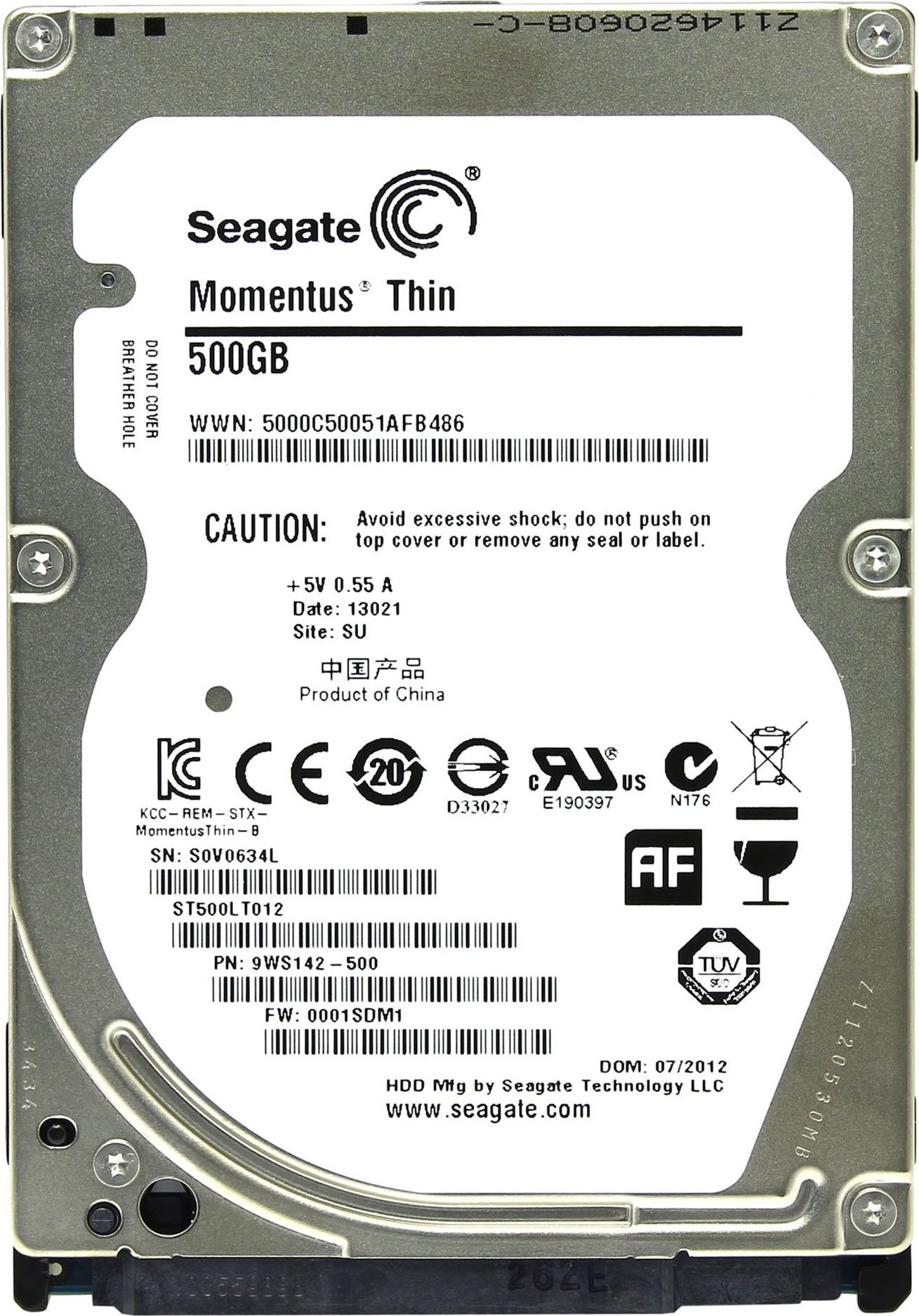 Жесткий диск 2.5" SATA 500GB Seagate Laptop Thin HDD (ST500LT012 ...