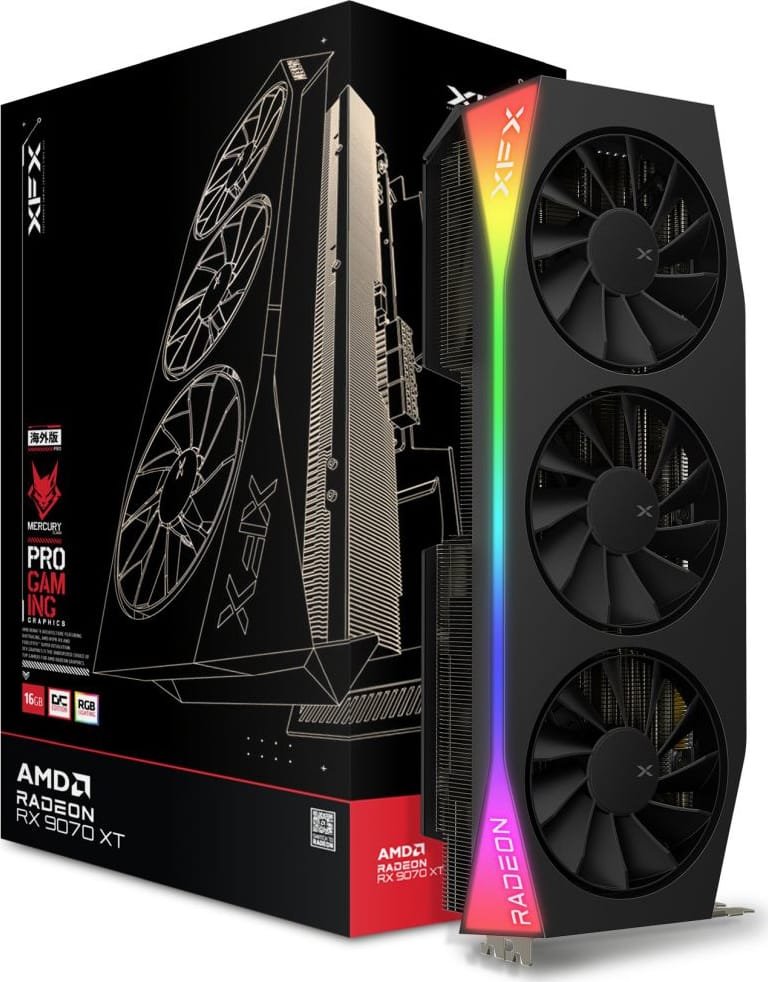 Видеокарта XFX PCI-E Radeon RX 9070 XT 16GB DDR6 OC Mercury Gaming