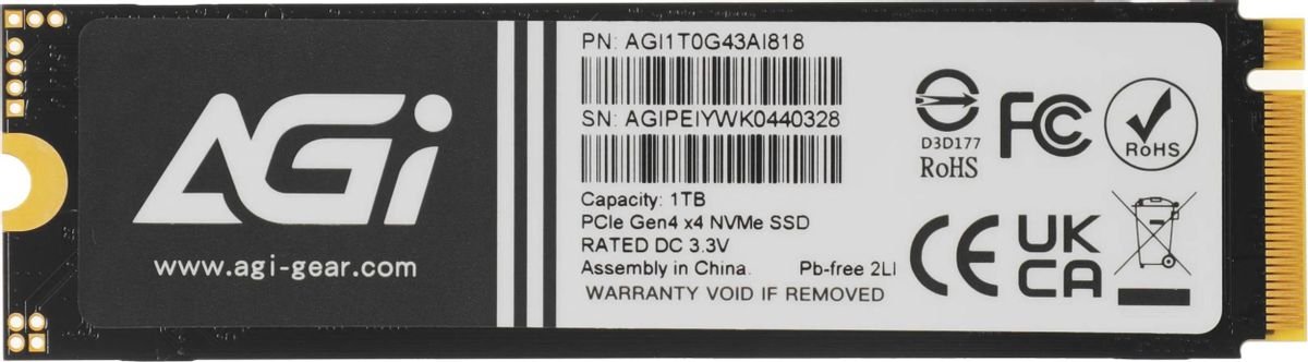 SSD-накопитель M.2 1TB AGI AI818 (AGI1T0G43AI818-CB) купить