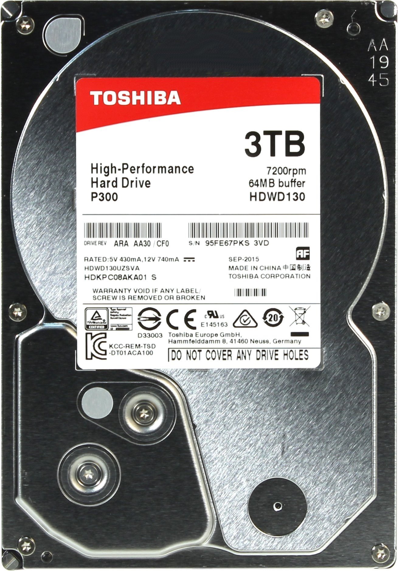 Жесткий диск 3.5" SATA 3TB Toshiba P300 (HDWD130UZSVA) купить | Elmir ...