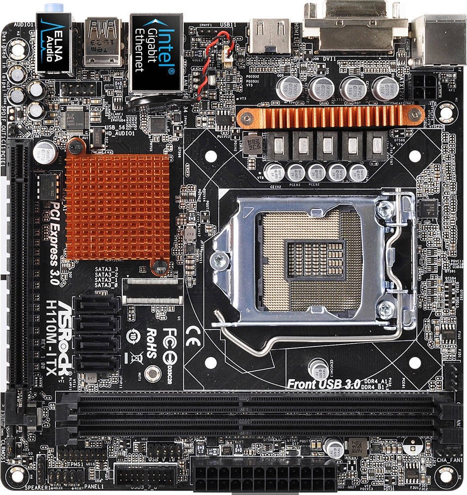Материнская плата ASRock H110M-ITX s-1151 H110 купить | Elmir - цена ...