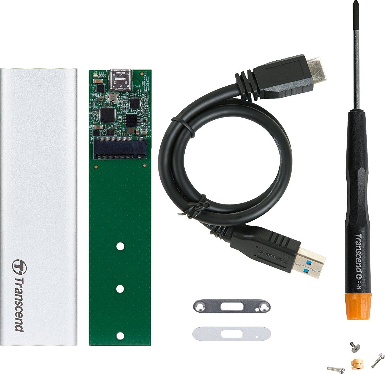 Карман для SSD M.2 2280 USB3.2 Gen2 Transcend Metal Silver (TS-CM80S ...