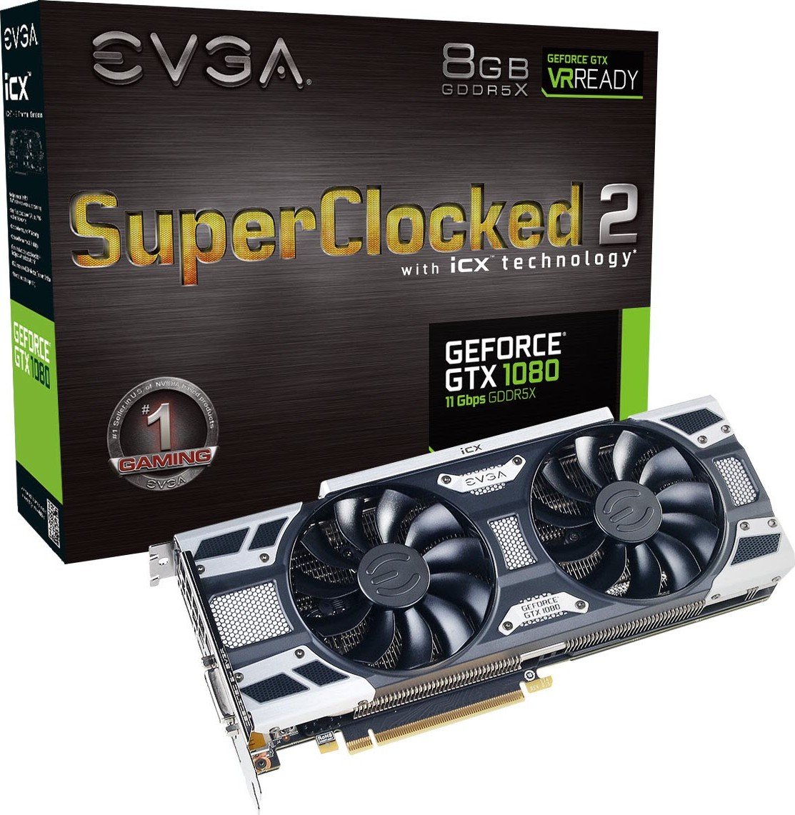 Видеокарта EVGA PCI-E GeForce GTX1080 8GB DDR5X SC2 Gaming (08G-P4-6583 ...