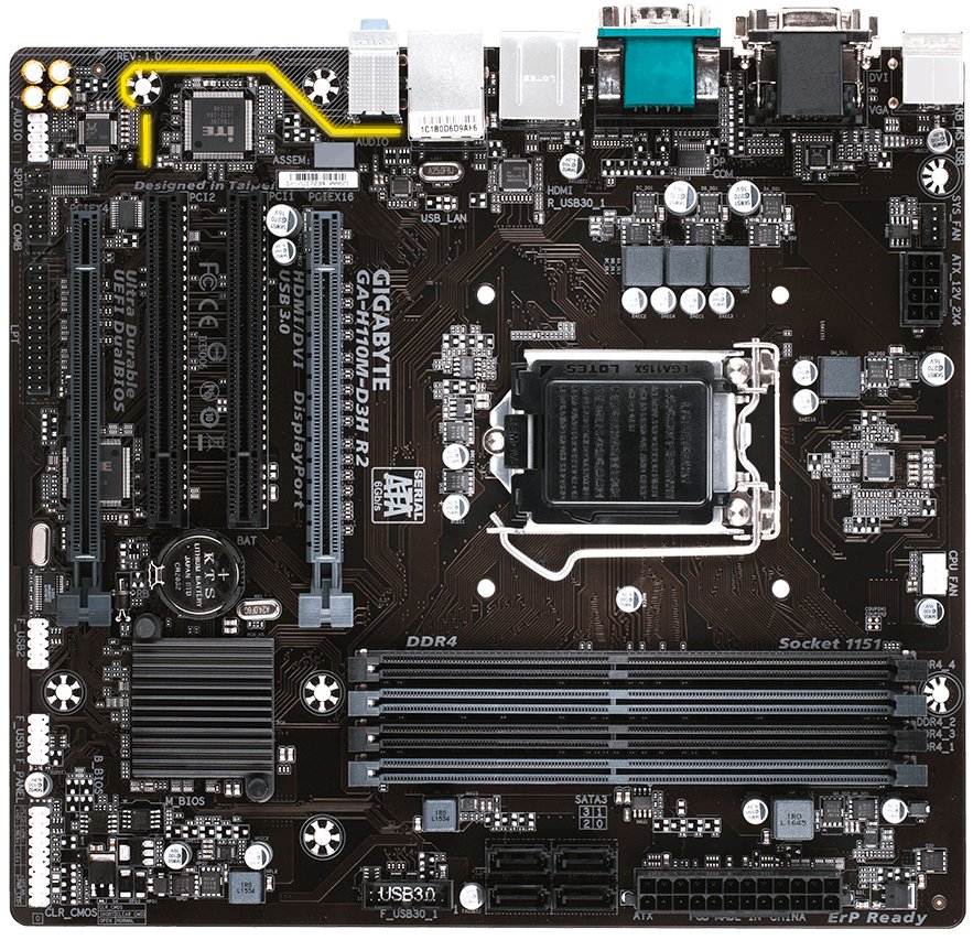 Материнская плата GigaByte GA-H110M-D3H R2 s-1151 H110 купить | Elmir ...